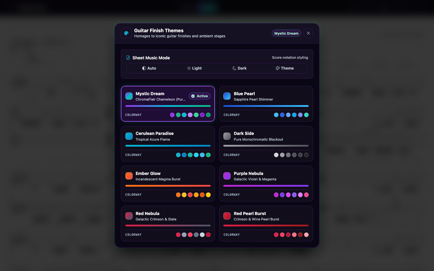 MajesticTab theme selector